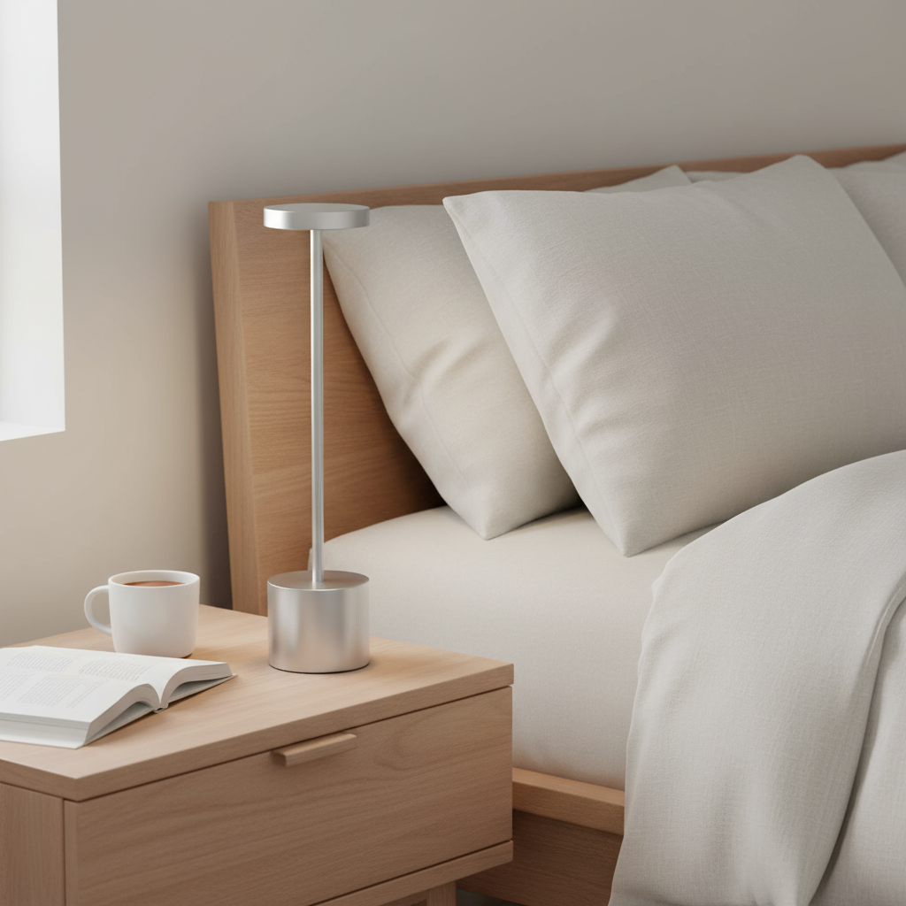 Moderniqa | Minimalist Aluminum LED Table Lamp – Rechargeable & Dimmable with Touch Control