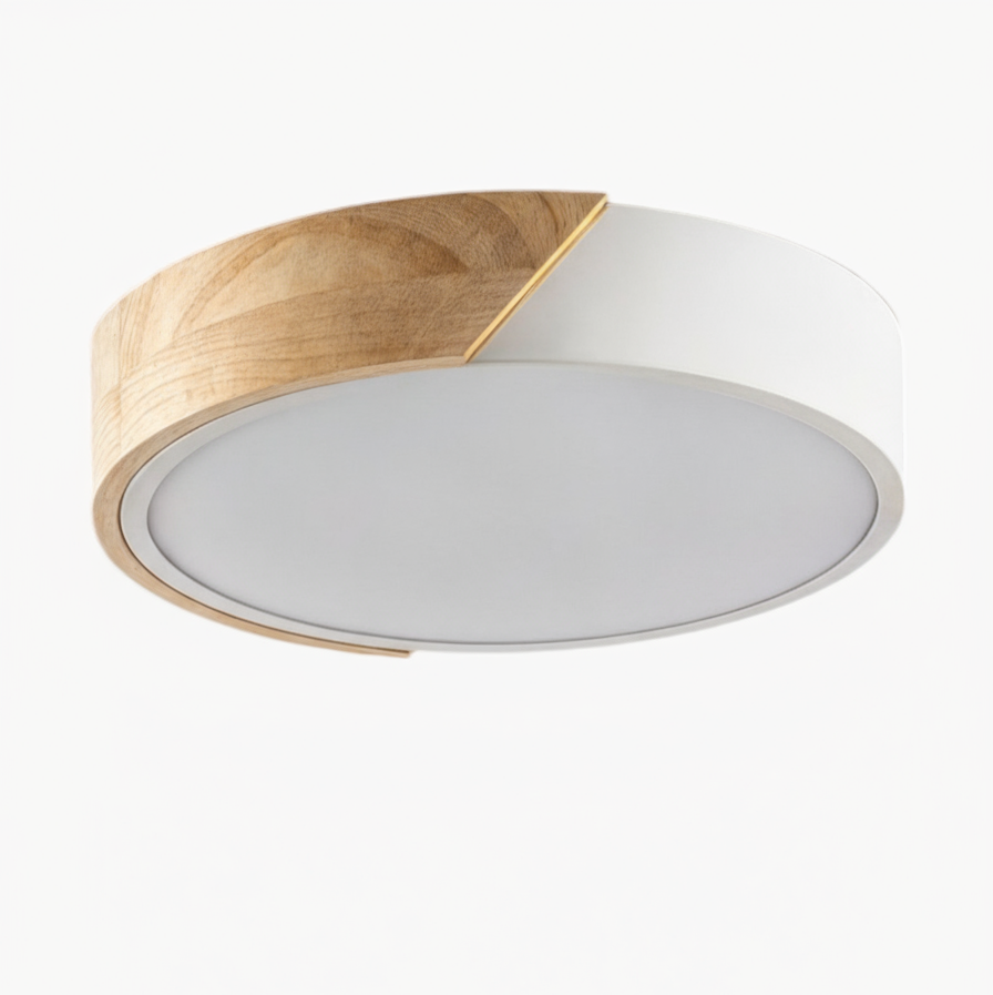 Moderniqa | LED Ceiling Light – Adjustable CCT, Wood & Iron Design