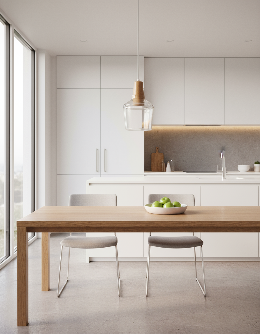 Moderniqa | Nordic Glass Pendant Light – Wooden Base